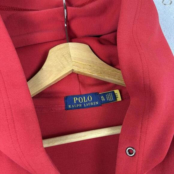Polo Ralph Lauren Full Zip Hoodie Red Fleece Pony Men Size XL Preppy Classic - Picture 3 of 9